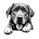 Labrador retriever playing tattoo design idea
