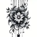 windchime design blowing tattoo design idea