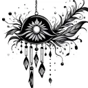 windchime design blowing tattoo design idea