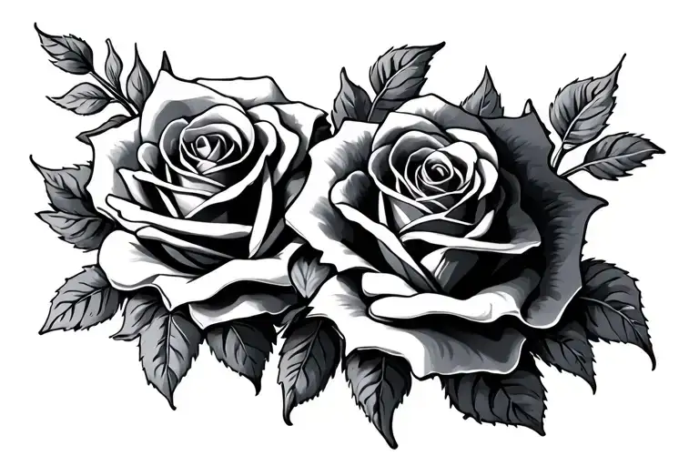 names charlotte, ethan and sylvia with cross roses tattoo design idea