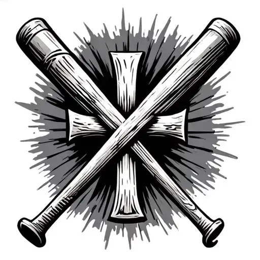 baseball bat cross tattoo tattoo design idea