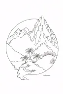 St Lucia, pitons, love, martiage tattoo design idea