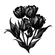 tattered tulips tattoo design idea