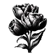 tattered tulips tattoo design idea