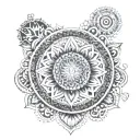 A mandala design featuring the name 'Tyler' at its center, surrounded by intricate patterns symbolizing the bond between a mother and her adopted child tattoo design idea
