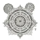A mandala design featuring the name 'Tyler' at its center, surrounded by intricate patterns symbolizing the bond between a mother and her adopted child tattoo design idea