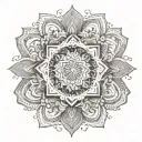 A mandala design featuring the name 'Tyler' at its center, surrounded by intricate patterns symbolizing the bond between a mother and her adopted child tattoo design idea