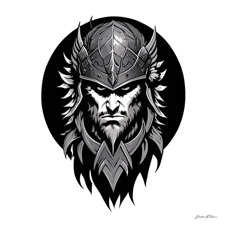 warrior tattoo design idea