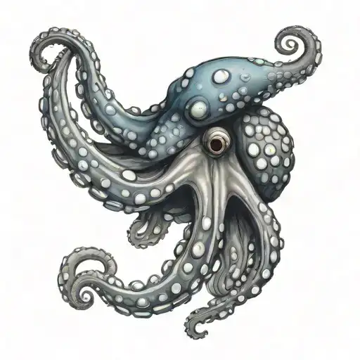 Design a tattoo sketch of a blue ring octopus for the side of my head  tattoo design idea