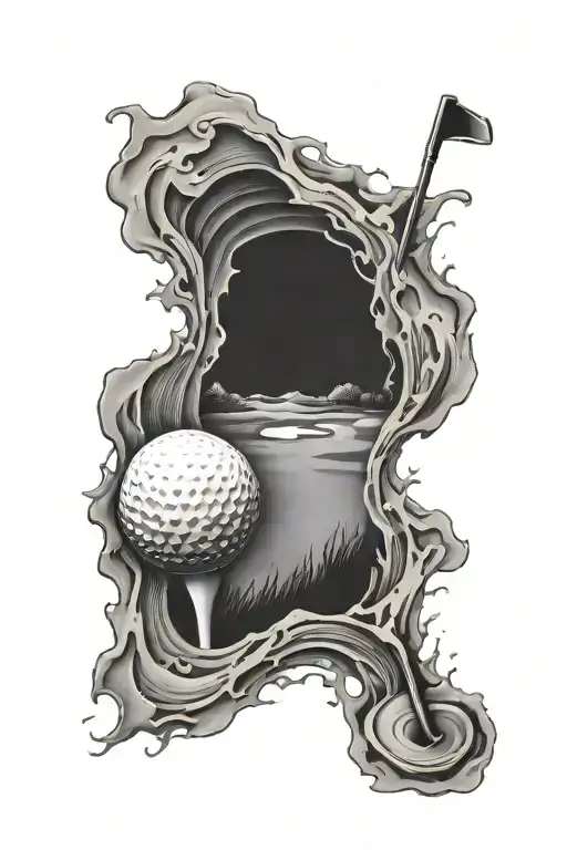 Golf hole tattoo design idea