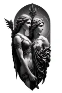 Artemis and Apollo  tattoo design idea