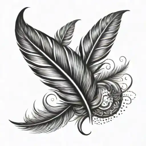 feather infinity tattoo design idea