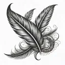 feather infinity tattoo design idea