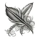 feather infinity tattoo design idea