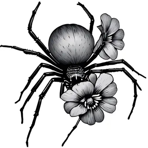Wallflowers with a spider tattoo design idea