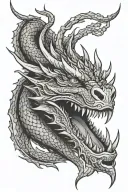 simple dragon face tattoo design idea