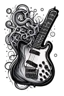 DMT molecule forming the shape of a guitar tattoo design idea