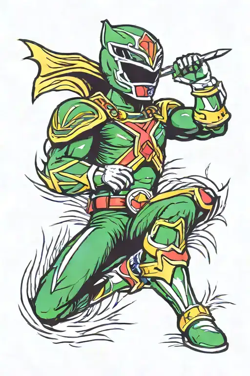 green power ranger tattoo design idea