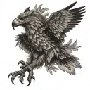 wolf eagle flying tattoo design idea