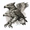 wolf eagle flying tattoo design idea
