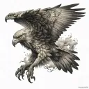 wolf eagle flying tattoo design idea