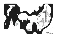 dc skyline tattoo design idea