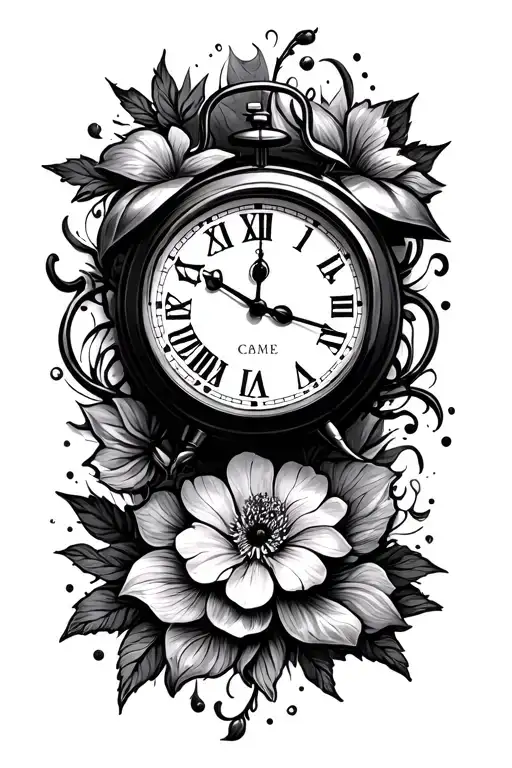 one day at a time clock tattoo design idea
