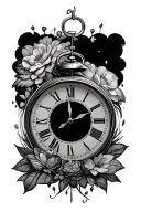 one day at a time clock tattoo design idea