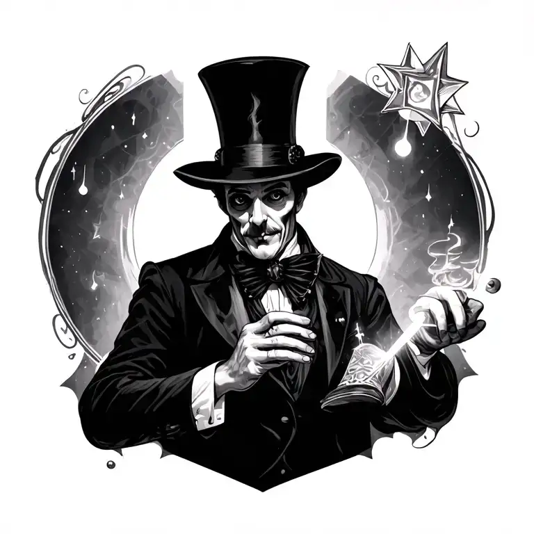 Magician tattoo design idea