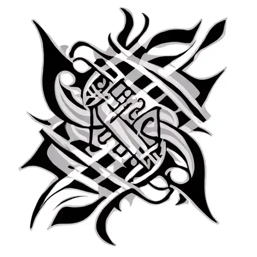 tribal pattern to spell out kaylee and liam  tattoo design idea