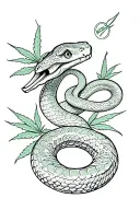 money weed snake tattoo design idea