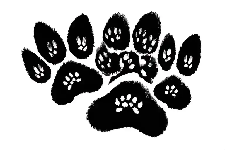 pet memorial tattoo, 3 pawprint 2 are dogs and 1 is a cat, tattoo to be located on collarbone tattoo design idea