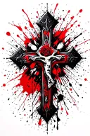 rosary cross tattoo design idea