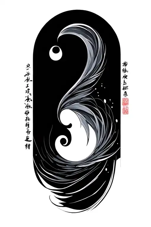 zen brush of simplicity  tattoo design idea