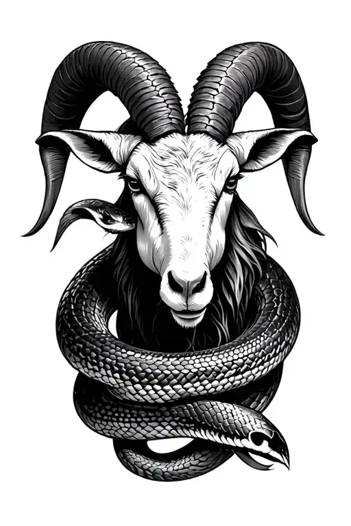 nors mythology gods afterlife Valhalla snake taurus goat gothic inspired tattoo tattoo design idea