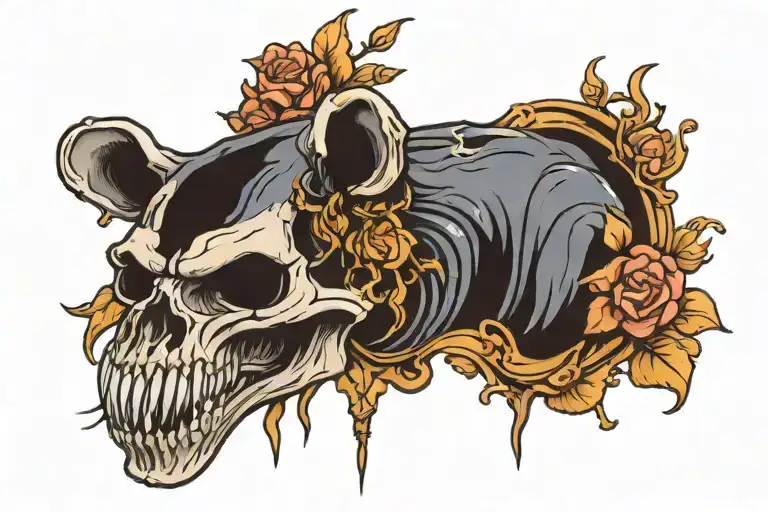 Bear skull tattoo design idea