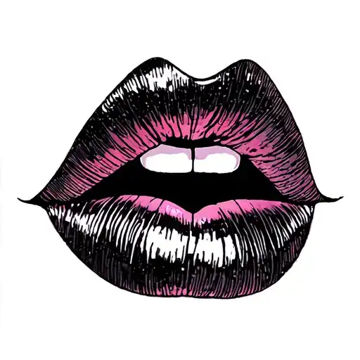 lips tattoo design idea