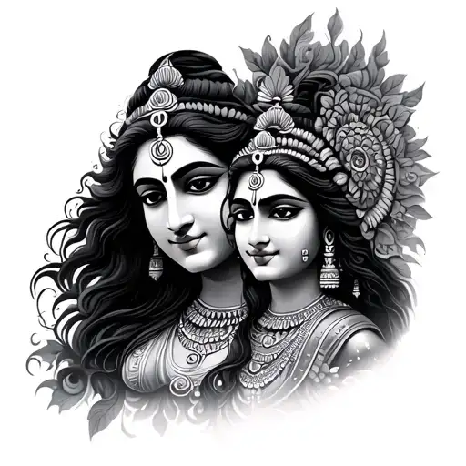 Shiva Parvati tattoo design idea
