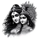 Shiva Parvati tattoo design idea