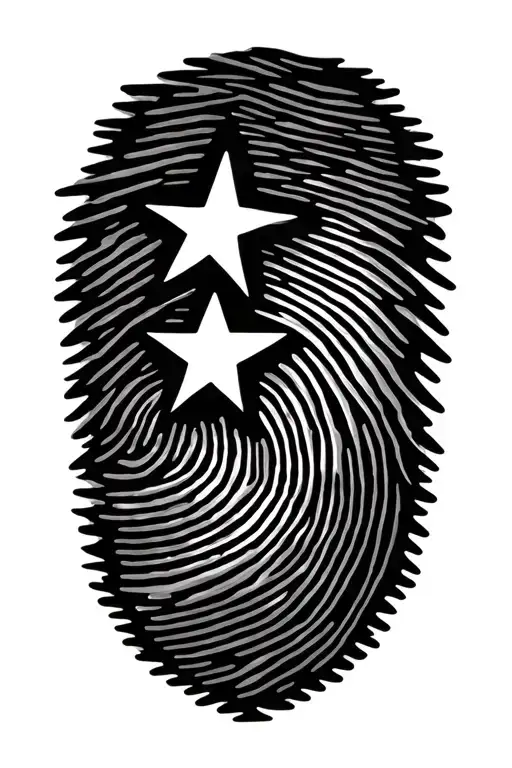 star Fingerprint tattoo design idea