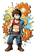 monkey d luffy all gears tattoo design idea