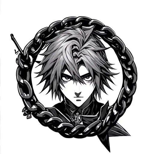 kurapika chain on arm sleeve tattoo design idea