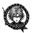 kurapika chain on arm sleeve tattoo design idea