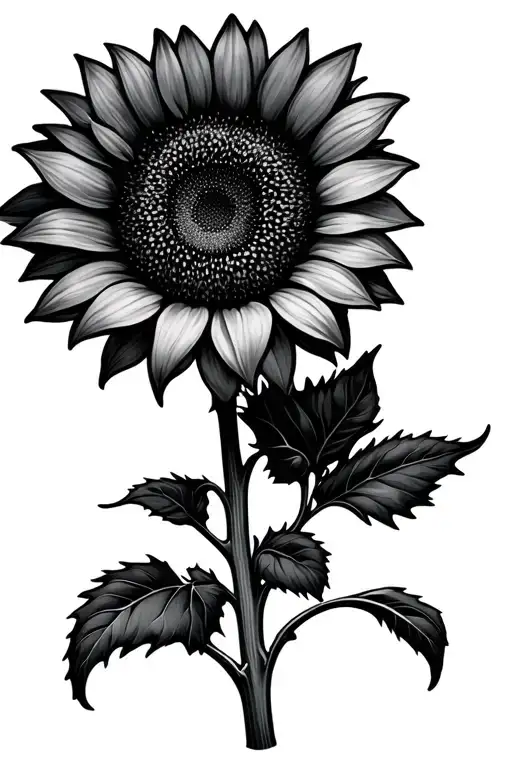 sunflower with the name autumn marie as the stem tattoo design idea