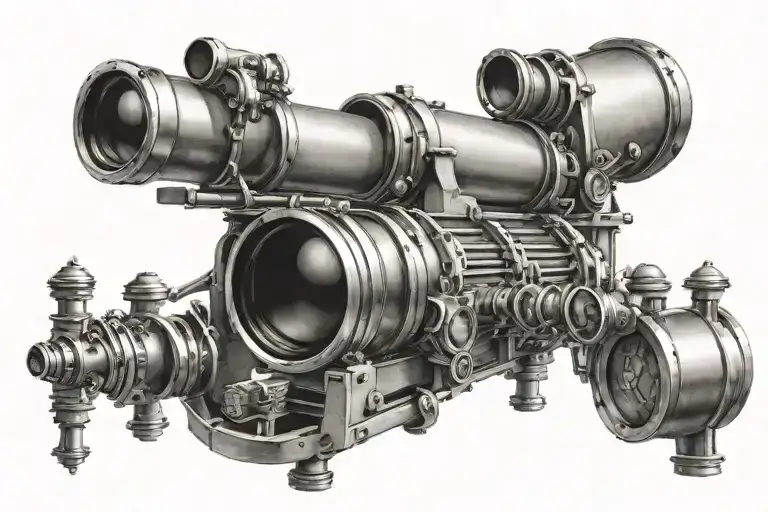 Telescope observing tattoo design idea