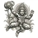natraj with trishul and bajrangbali  tattoo design idea
