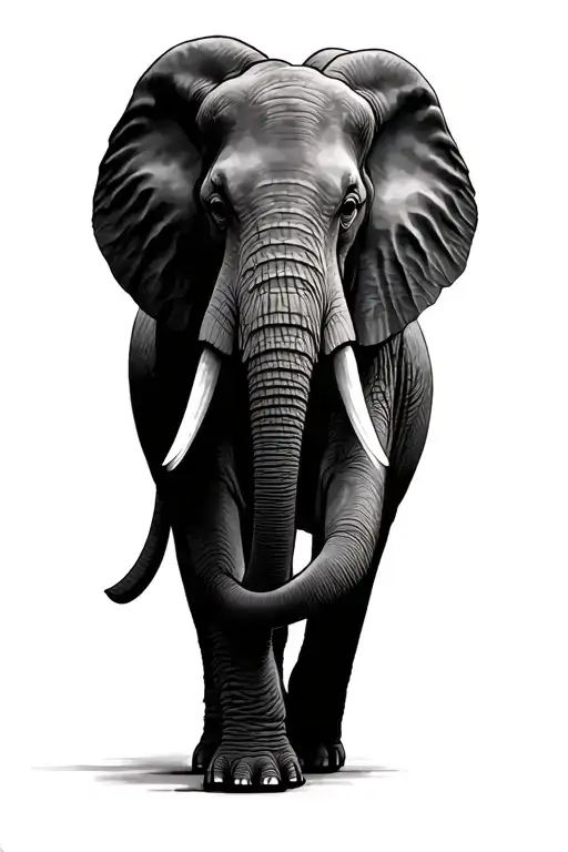 three elephants walking togther tattoo design idea