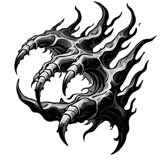 claw marks interlocked with flames inside  tattoo design idea