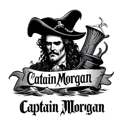 A 60 ounze of captain morgan captain morgan dark Rum tattoo design idea