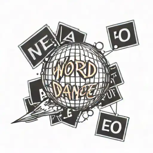 word dance with disco ball over it says  tattoo design idea